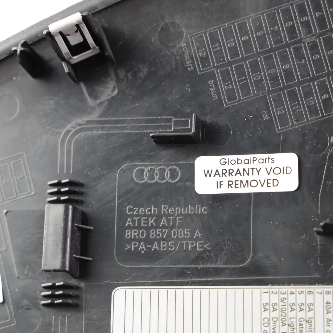 Audi Q5 8R Dashboard End Trim Cover Panel Cap Left N/S Side - SKU 8R0857085A - Part number 8R0857085A