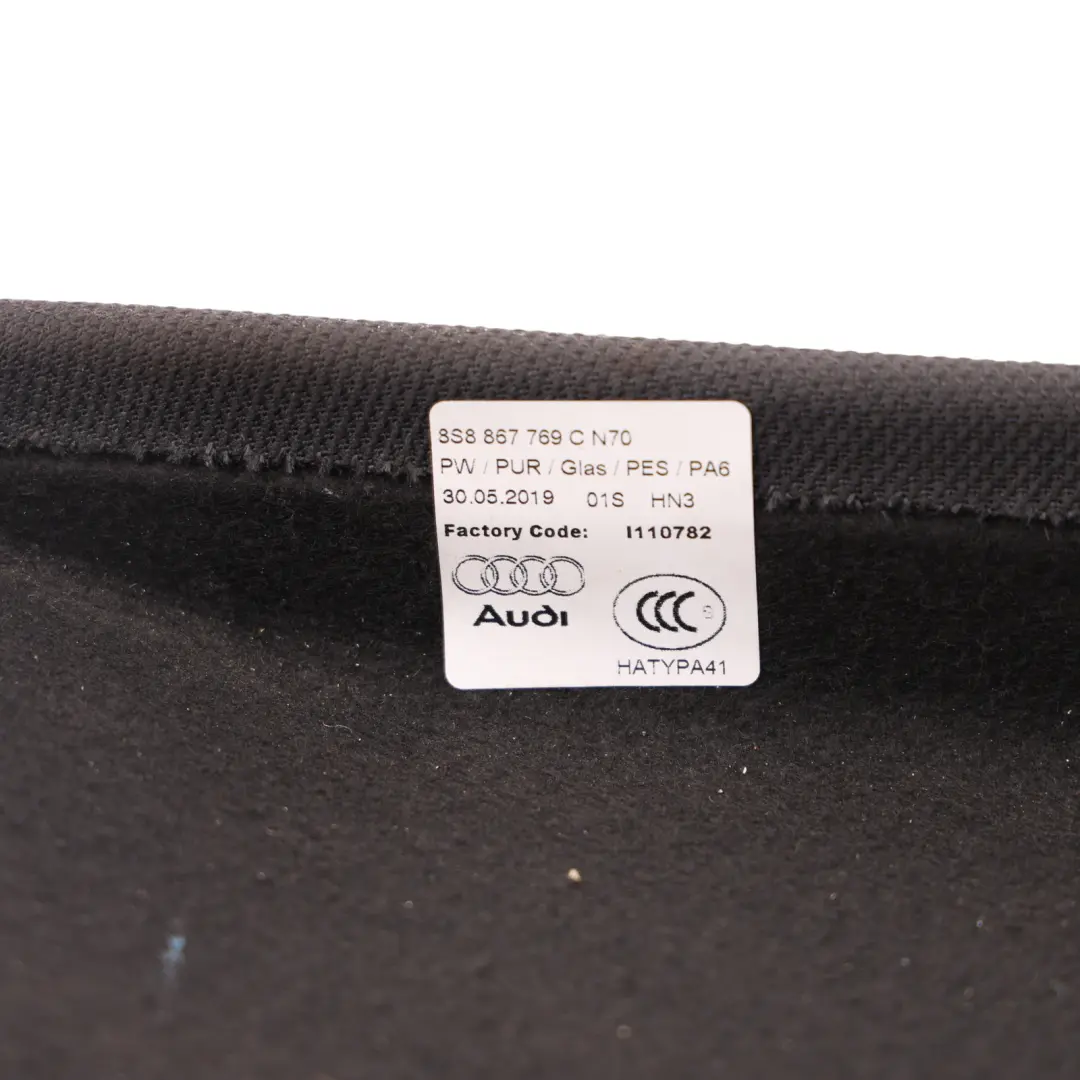 Audi TT FV Rear Parcel Shelf Trim Boot Trunk Cover Panel Black - SKU 8S8867769C - Part number 8S8867769C