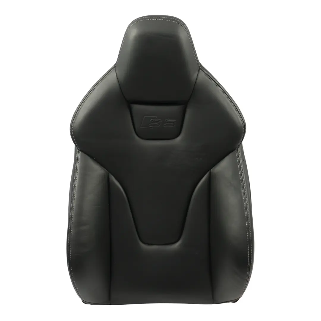 Audi S5 8T Front Seat Backrest Cover Left N/S Panel Black Leather Soul - SKU 8T0881805F - Part number 8T0881805F