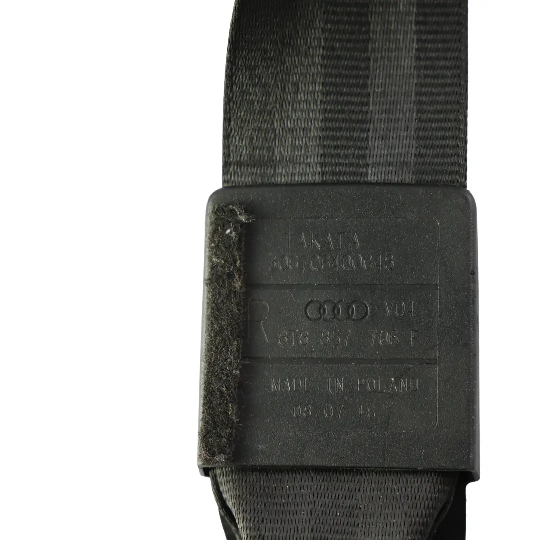 Sicherheitsgurt Vorne Rechts Oben Schwarz für Audi A5 S5 8T mit Teilenummer 8T8857706F Audi A5 S5 8T Sicherheitsgurt Vorne Rechts Oben Schwarz - SKU 8T8857706F - Teilenummer 8T8857706F
