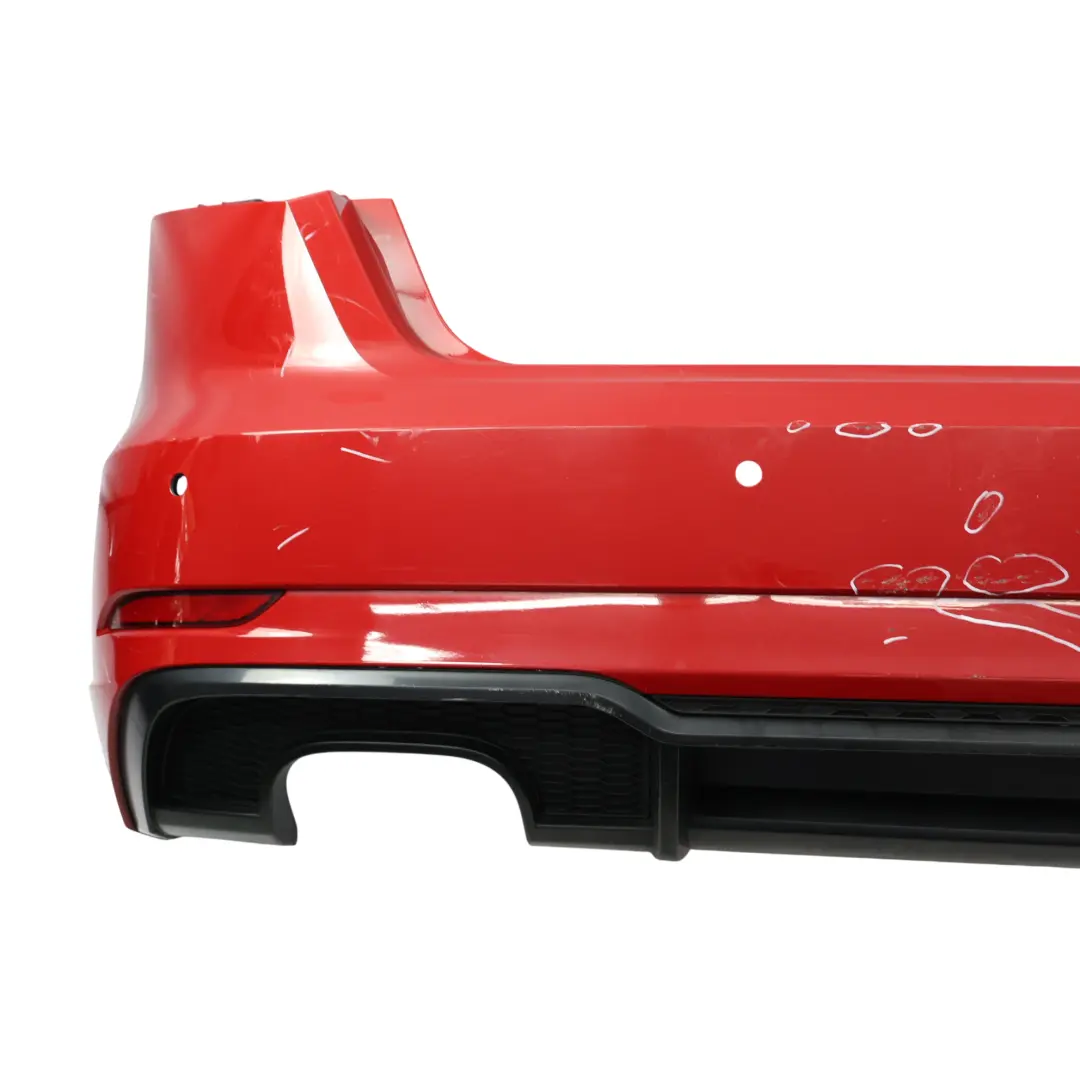 Bumper Trim Panel Covering Tango Red Metallic - Y3U to Audi S3 8V Rear with Part number 8V4807067P Audi S3 8V Rear Bumper Trim Panel Covering Tango Red Metallic - Y3U - SKU 8V4807067P-TAR - Part number 8V4807067P