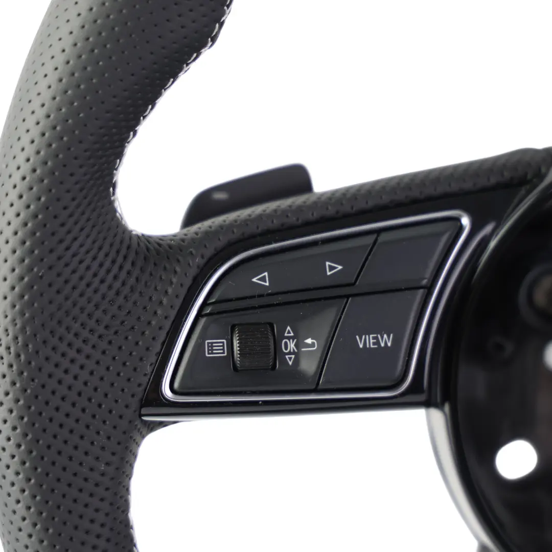Audi A4 B9 A5 F5 Lenkrad S-Line NEU Schwarz Leder Flach - SKU 8W0419091GF-1 - Teilenummer 8W0419091GF