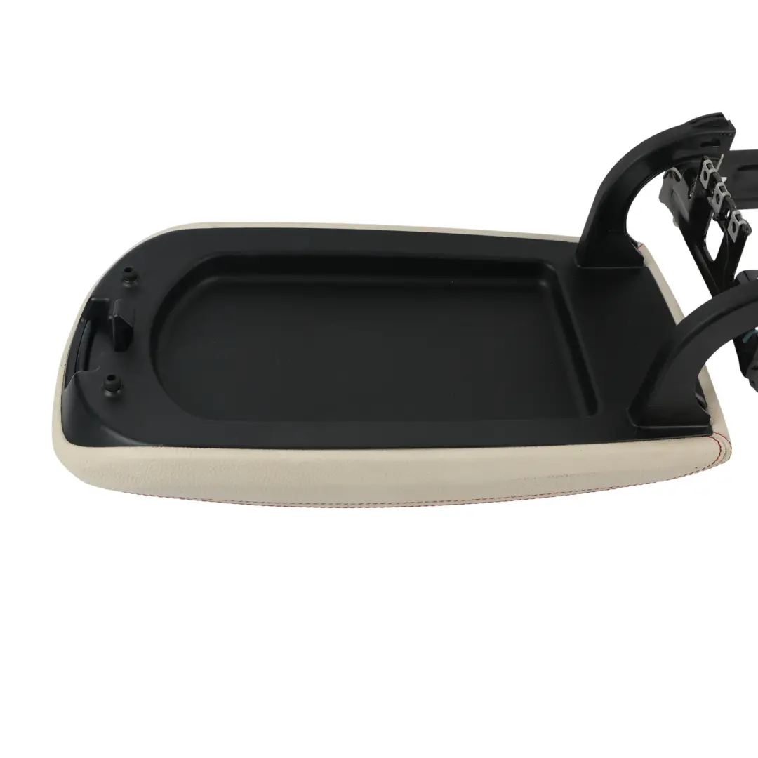 BMW F25 Front Centre Middle Armrest Leather Elfenbeingweiss Ivory White - SKU 9321036 - Part number 9321036
