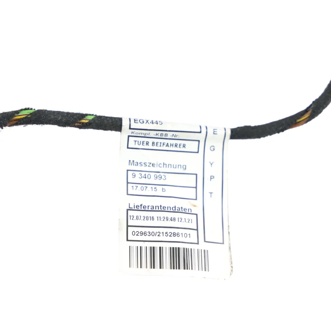 BMW F87 Door Wire Harness Cable Loom Front Passenger's Side - SKU 9340996 - Part number 9340996