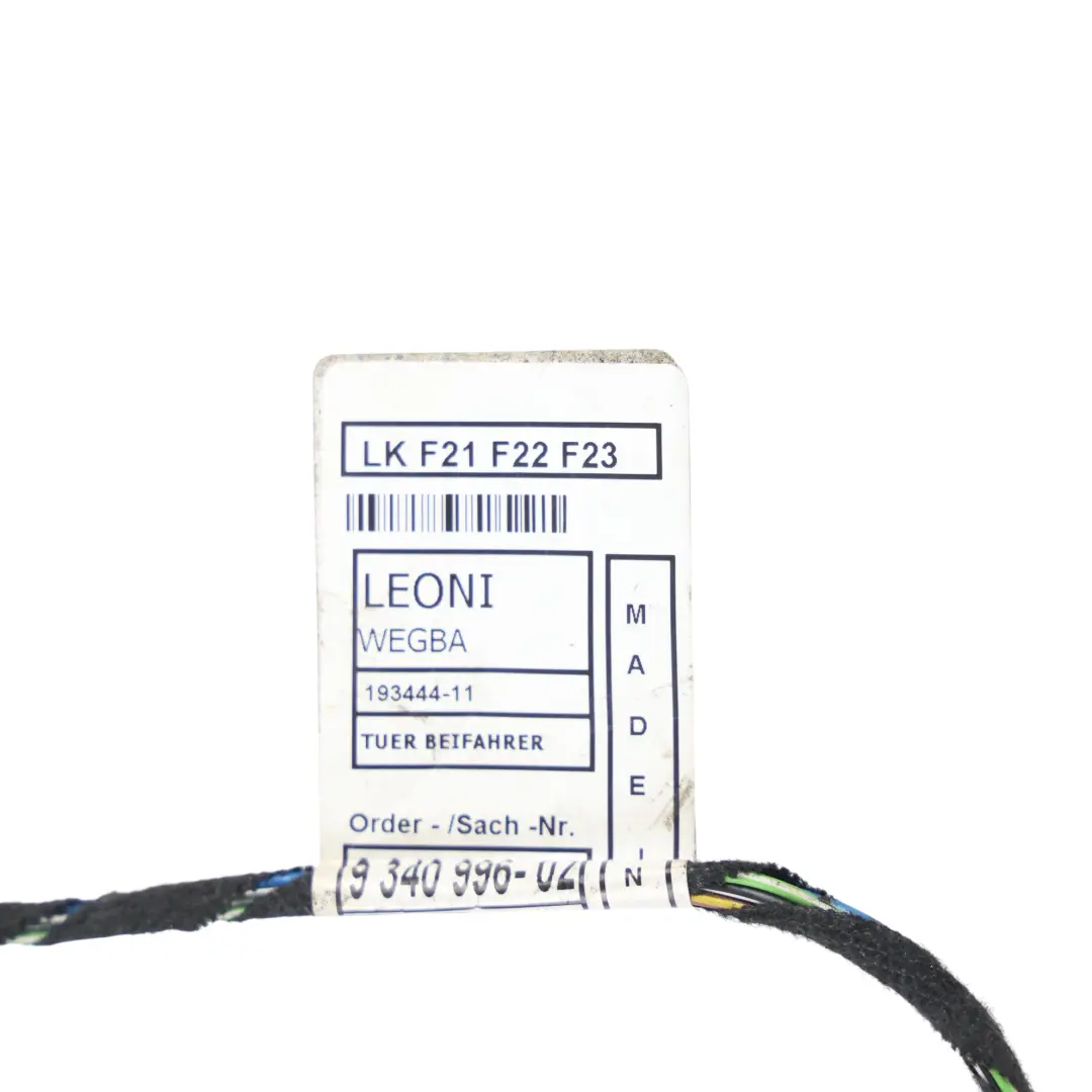Arnés Cable Mazo Cables Puerta Delantero Lado Pasajero para BMW F87 con número de pieza 9340996 BMW F87 Arnés Cable Mazo Cables Puerta Delantero Lado Pasajero - SKU 9340996 - Número de pieza 9340996
