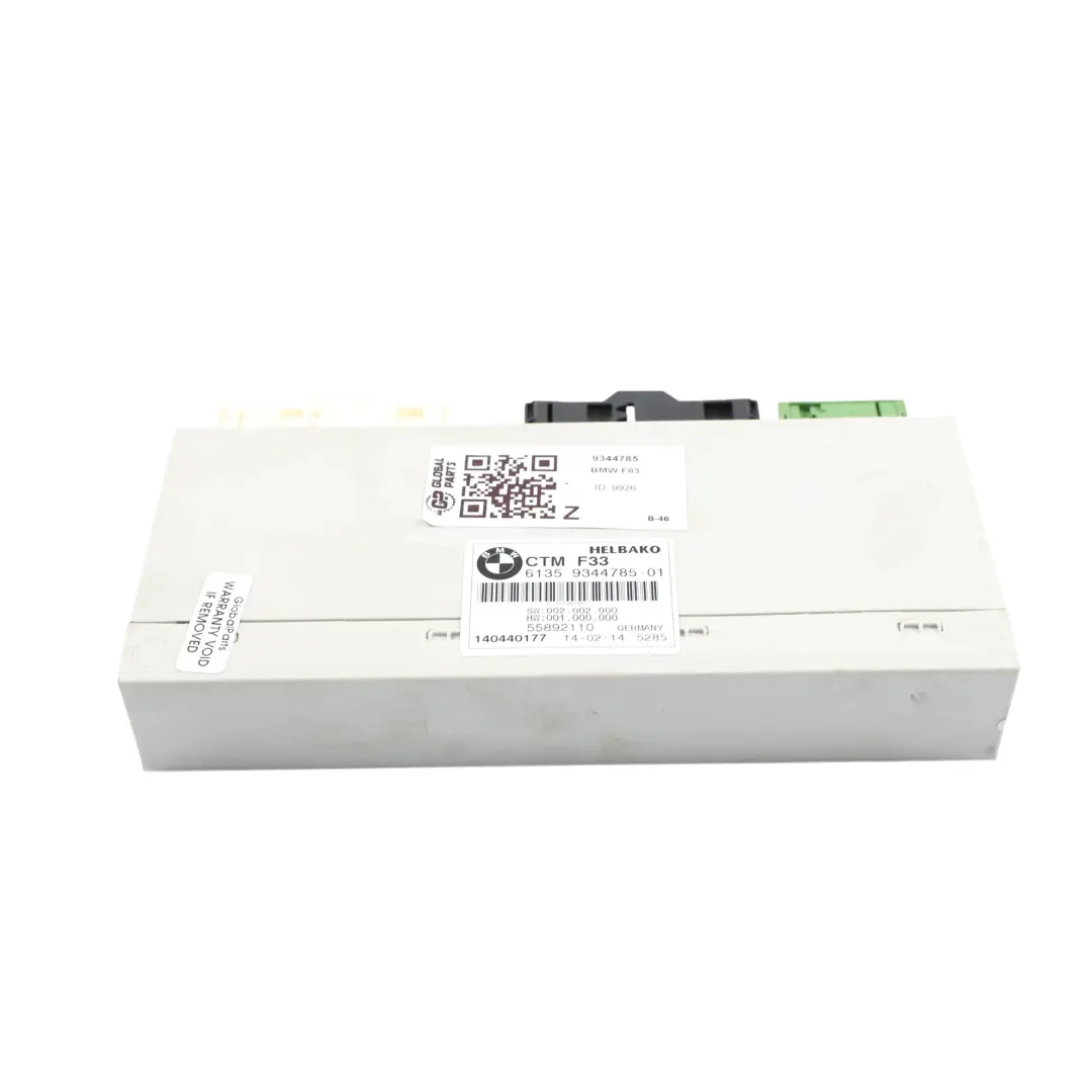 Folding Top Roof ECU Control Unit CTM to BMW F33 F83 M4 Convertible with Part number 9344785 BMW F33 F83 M4 Convertible Folding Top Roof ECU Control Unit CTM - SKU 9344785 - Part number 9344785