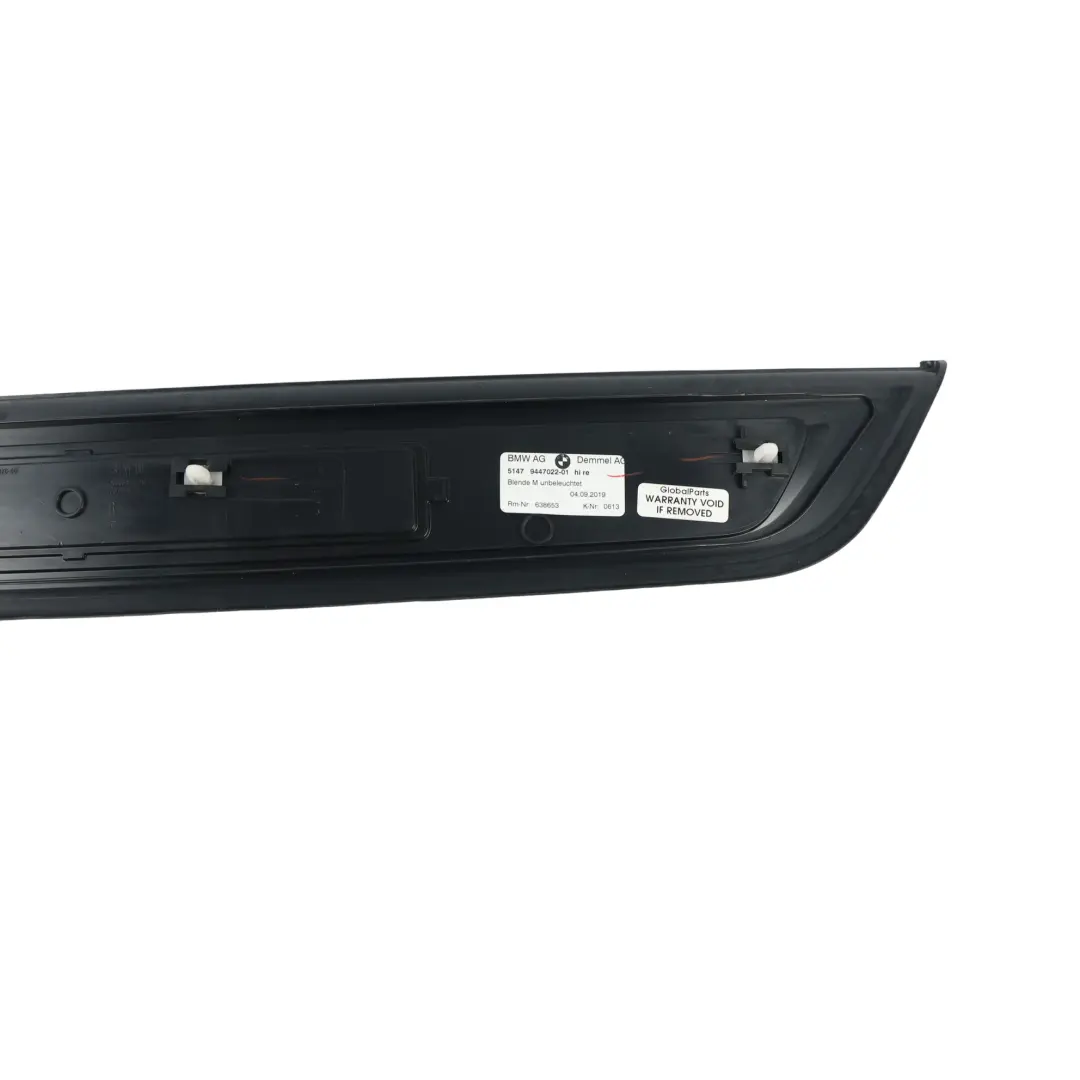 BMW G30 Tira Protección Entrada Umbral Puerta Trasera -M- Derecha - SKU 9447022 - Número de pieza 9447022