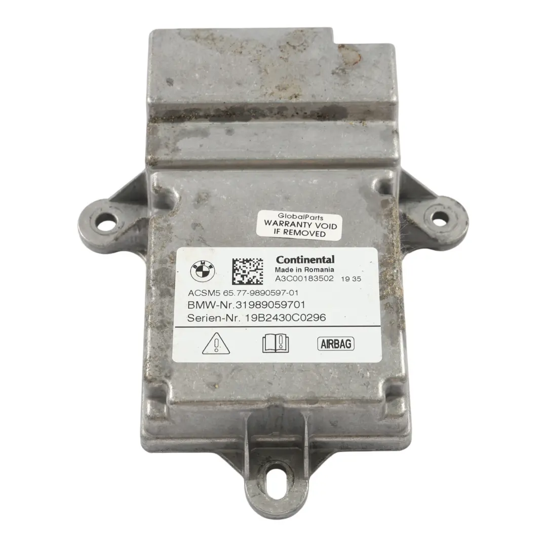 BMW G11 G12 G30 G31 G32 F93 F97 Módulo Unidad Control ECU Airbag - SKU 9890597 - Número de pieza 9890597