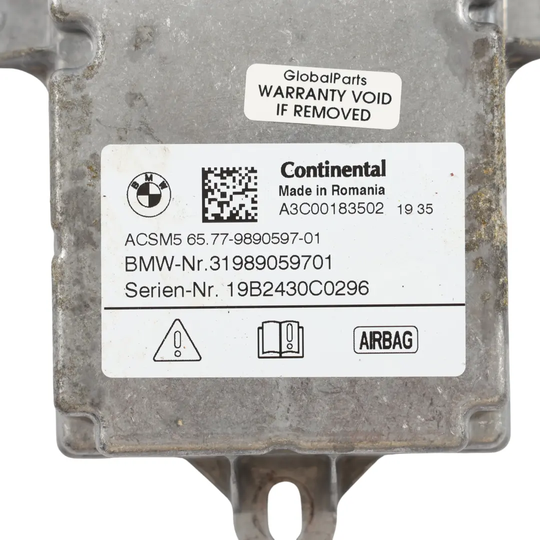 BMW G11 G12 G30 G31 G32 F93 F97 Módulo Unidad Control ECU Airbag - SKU 9890597 - Número de pieza 9890597