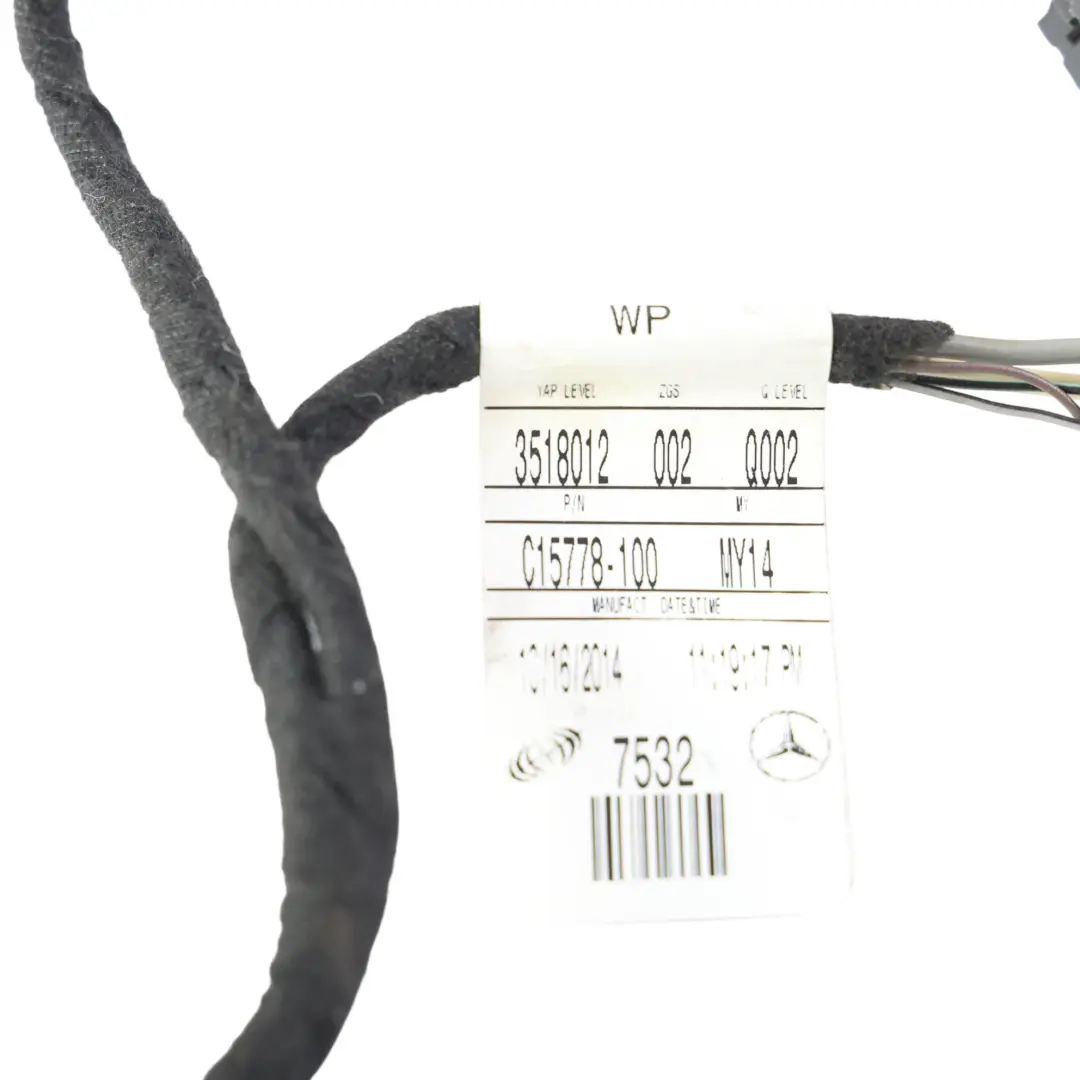 Mercedes W166 Rear Door Wiring Loom Harness Left Right N/O/S - SKU RHD-A1664407532 - Part number A1664407532