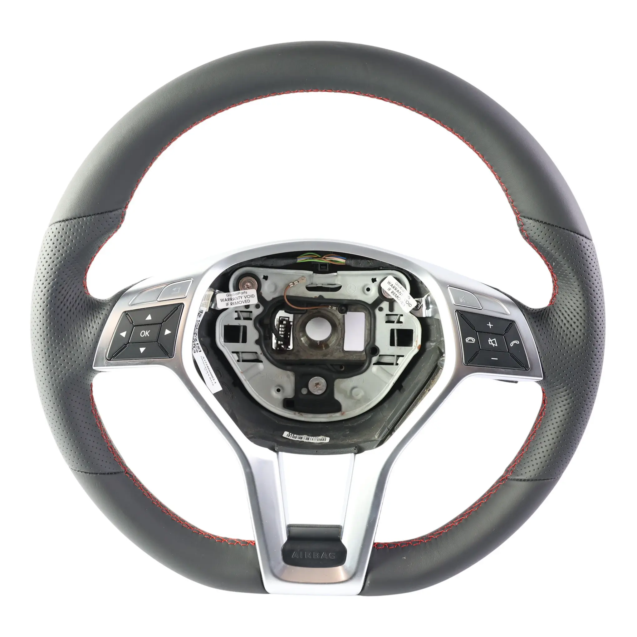 Mercedes SLK R172 Kierownica NOWA Czarna Skóra Łopatki Czerwona Nić