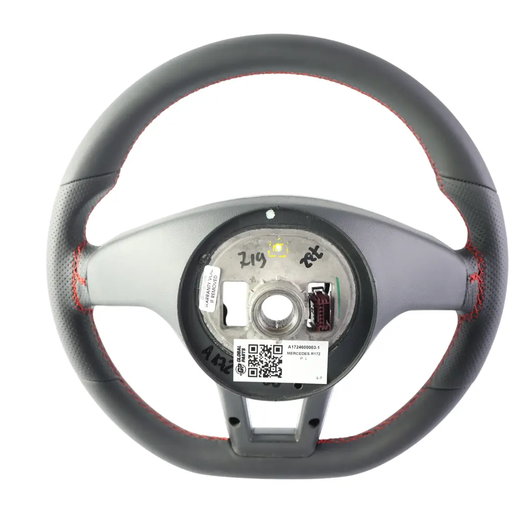 Mercedes SLK R172 Volante NUOVO In Pelle Nera Cambio Volante Rosso Filettature - SKU A1724600003-1 - Numero di parte A1724600003