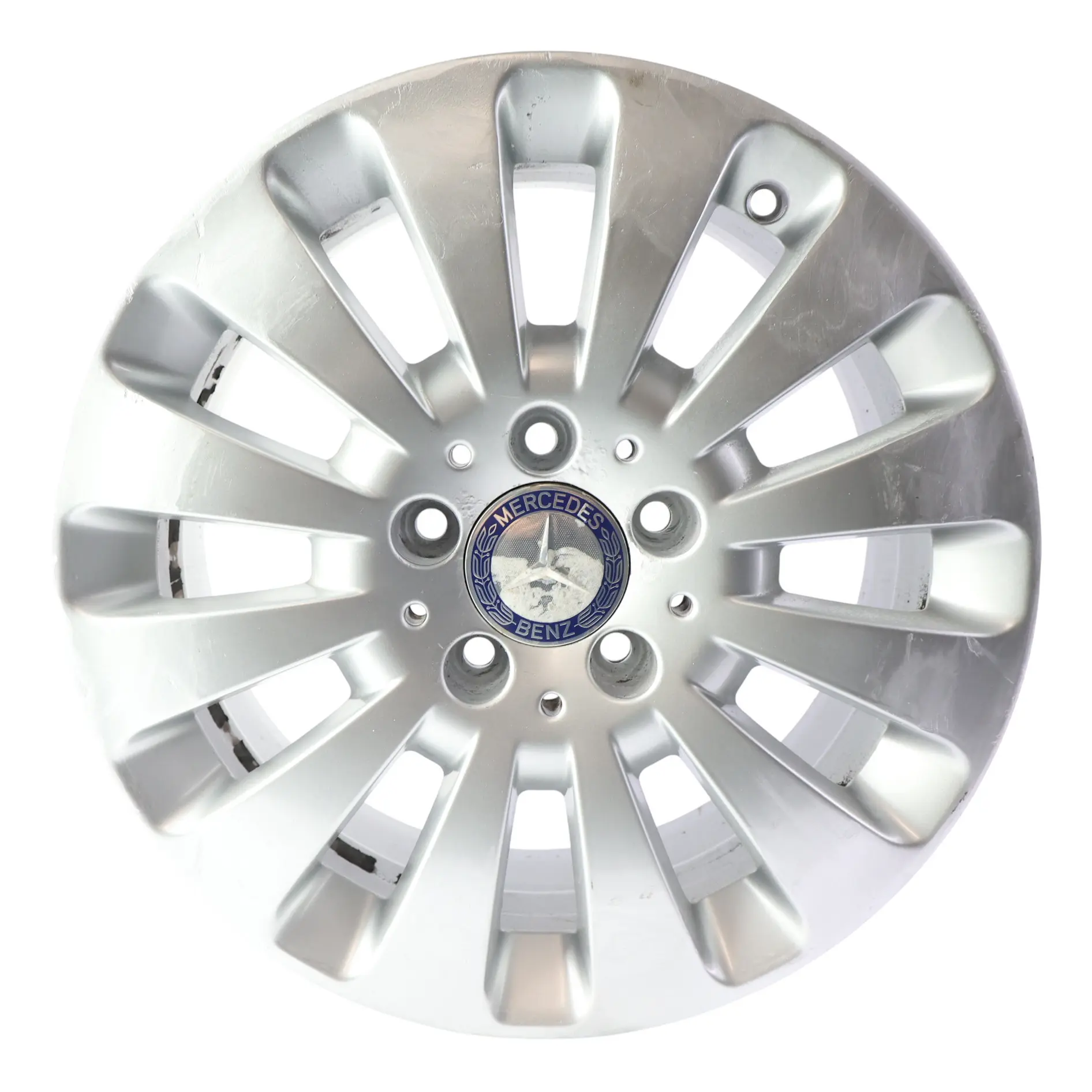 Mercedes W204 Silberne Alufelge 16" 7J ET:43 12-Loch Scheibe A2044010602