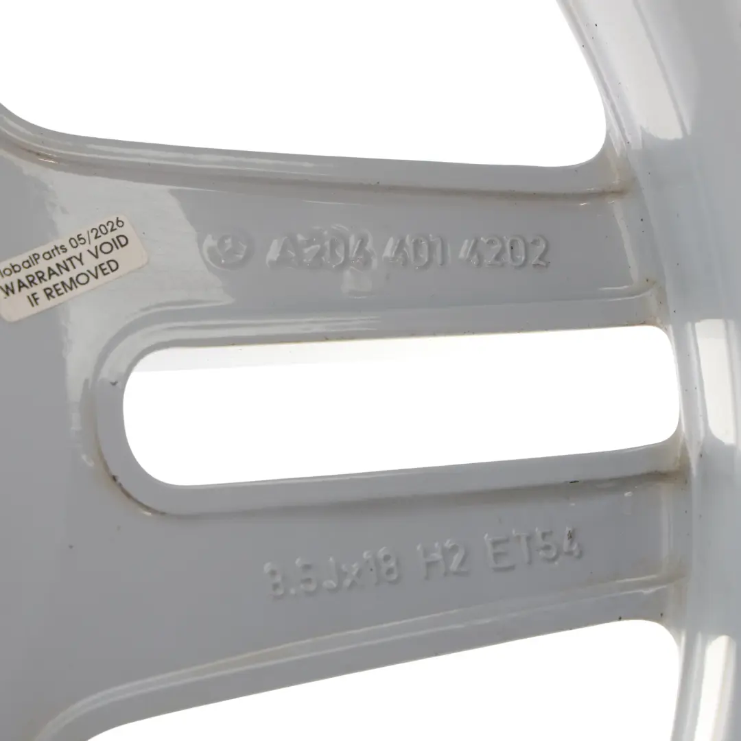  Llanta de aleación plateada trasera Mercedes W204 AMG 18" 8,5J ET:54 - SKU A2044014202-1 - Número de pieza A2044014202