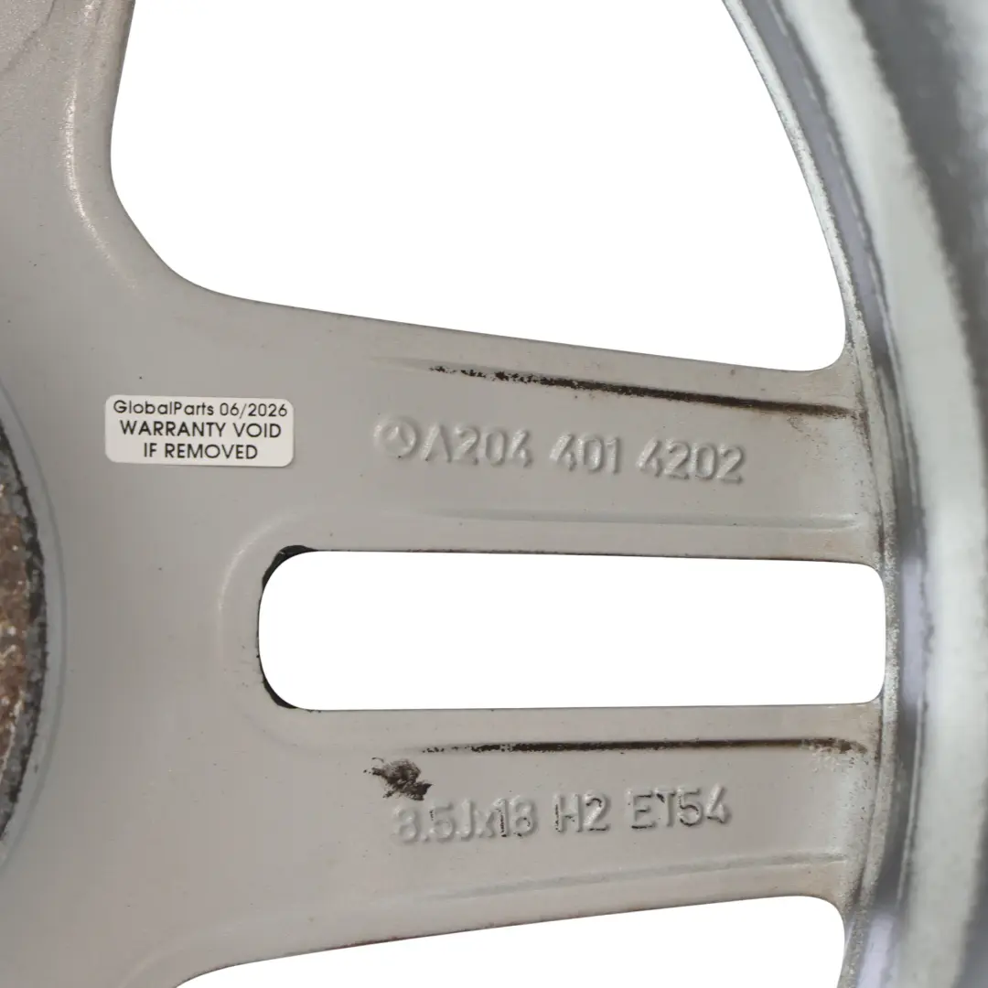 Alloy Wheel Rim 18" 8,5J ET:54 to Mercedes W204 AMG Rear Black with Part number A2044014202 Mercedes W204 AMG Rear Black Alloy Wheel Rim 18" 8,5J ET:54 - SKU A2044014202-6 - Part number A2044014202