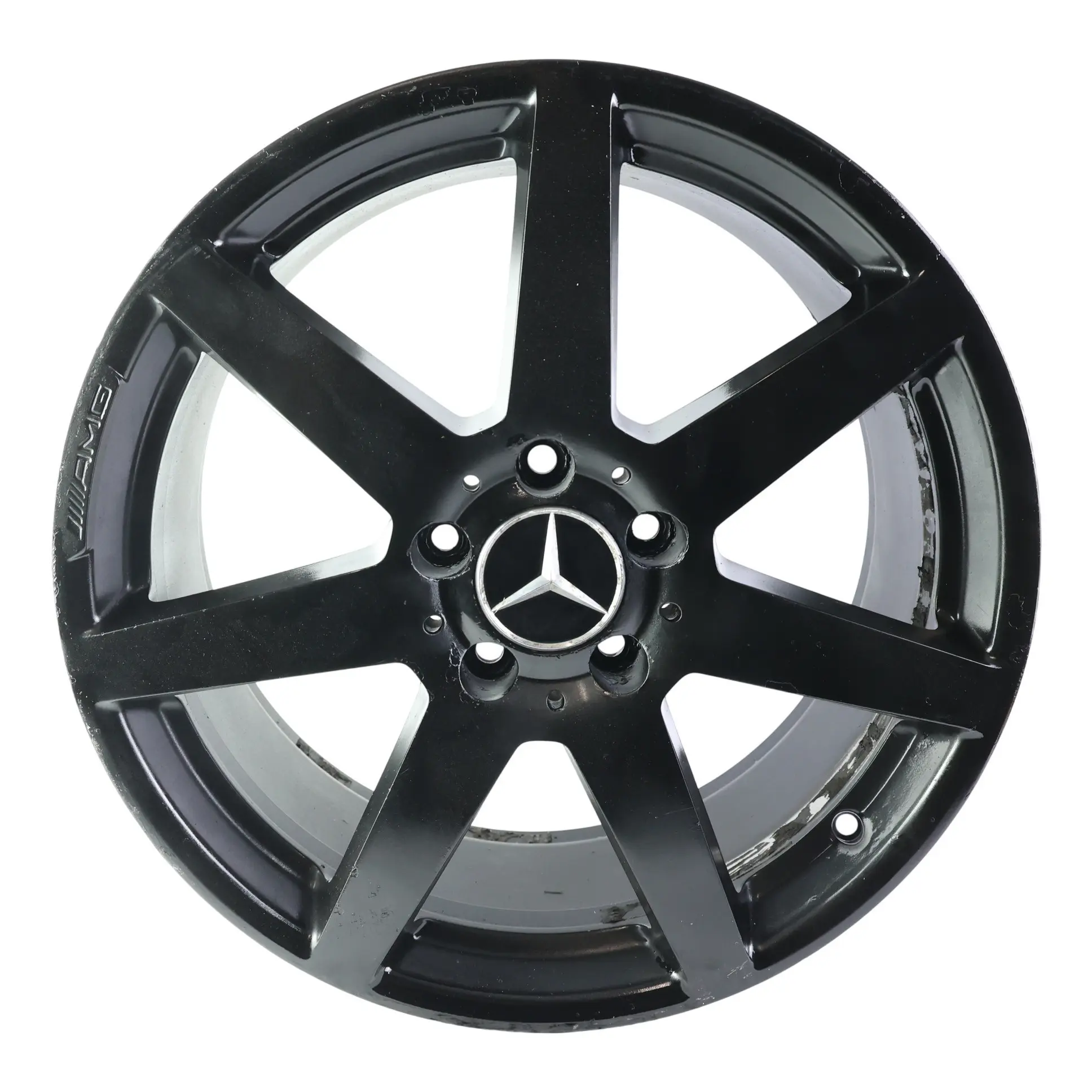 Mercedes W204 7-Spoke Front Black Alloy Wheel Rim 18" 8J ET:50 A2044019802