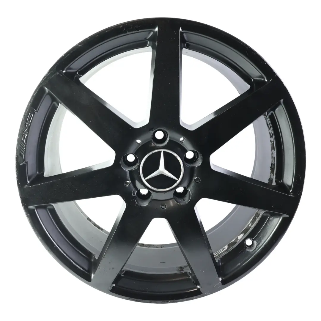 Llanta aleación negra delantera 7 radios 18" 8J ET:50 para Mercedes W204 con número de pieza A2044019802 Mercedes W204 Llanta aleación negra delantera 7 radios 18" 8J ET:50 - SKU A2044019802-4 - Número de pieza A2044019802