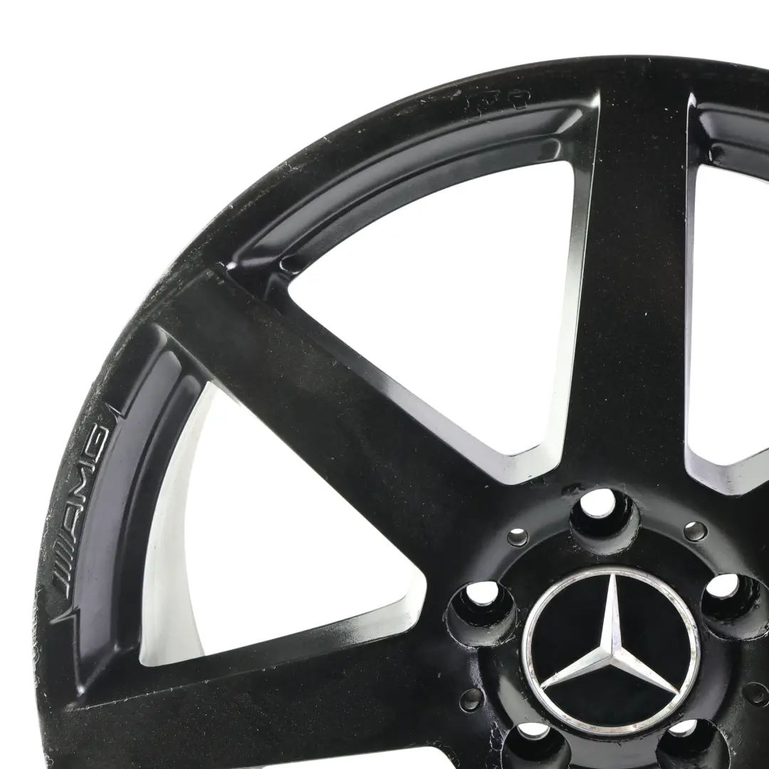 Mercedes W204 Llanta aleación negra delantera 7 radios 18" 8J ET:50 - SKU A2044019802-4 - Número de pieza A2044019802
