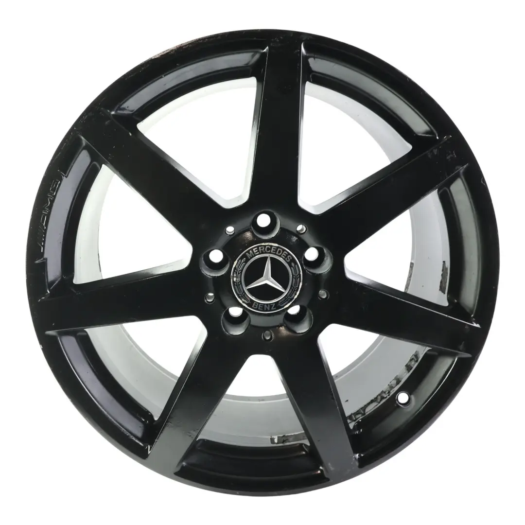 Mercedes W204 7-Spoke AMG Rear Black Alloy Wheel Rim 18" 8,5J ET:54 - SKU A2044019902-6 - Part number A2044019902