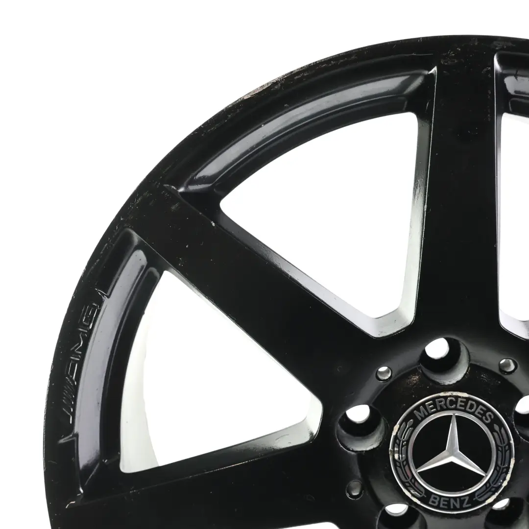 Mercedes W204 7-Spoke AMG Rear Black Alloy Wheel Rim 18" 8,5J ET:54 - SKU A2044019902-6 - Part number A2044019902