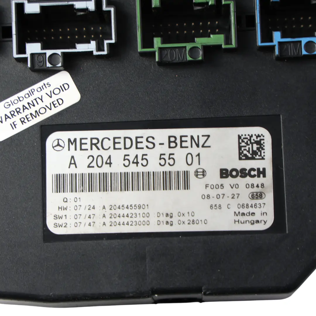 Fuse Box Relay Control Unit Electric Module SAM to Mercedes W204 with Part number A2045455501 Mercedes W204 Fuse Box Relay Control Unit Electric Module SAM - SKU A2045455501 - Part number A2045455501