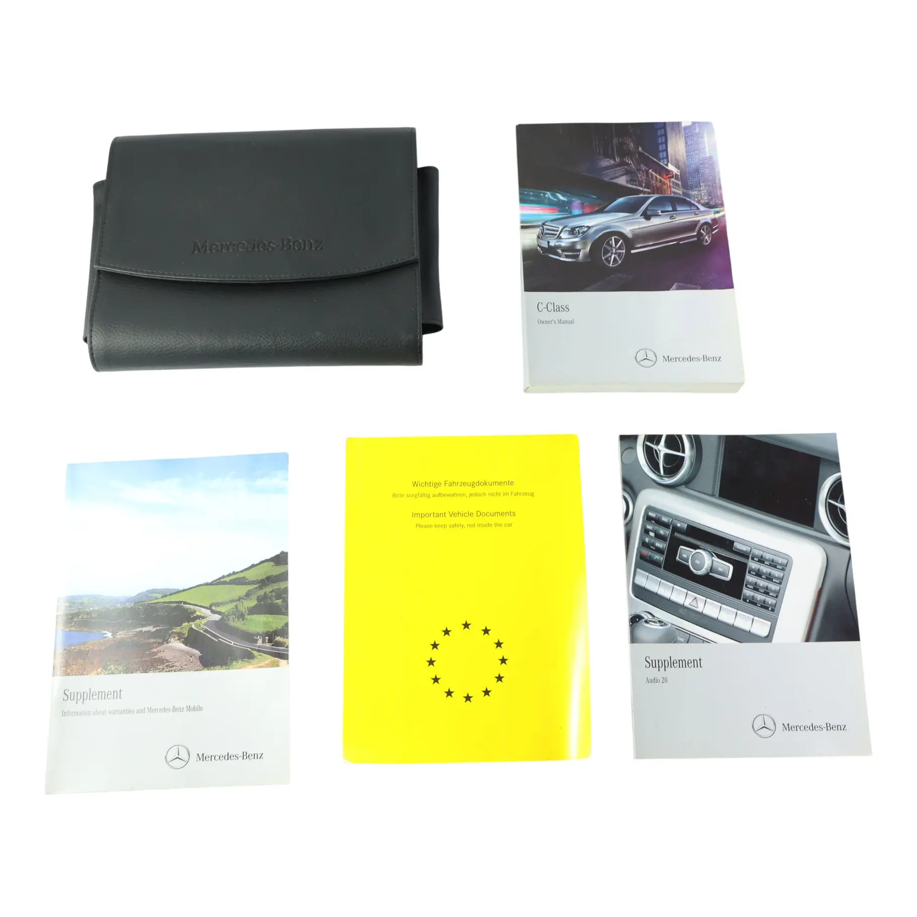Mercedes W204 Manuel Propriétaire Instructions Livre Set Pochette Étui