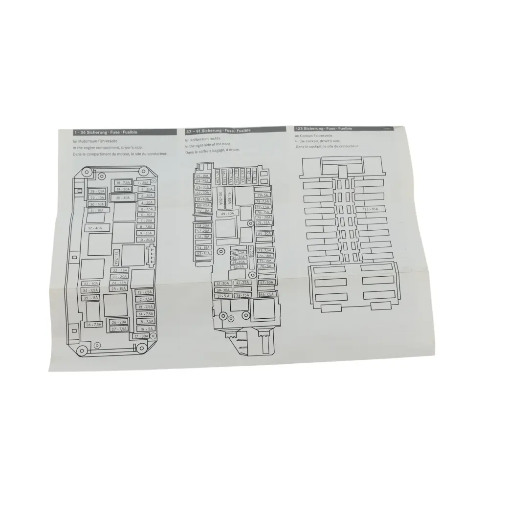 Mercedes W204 Libretto Guida Istruzioni Allocazione Fusibili - SKU A2045848582 - Numero di parte A2045848582