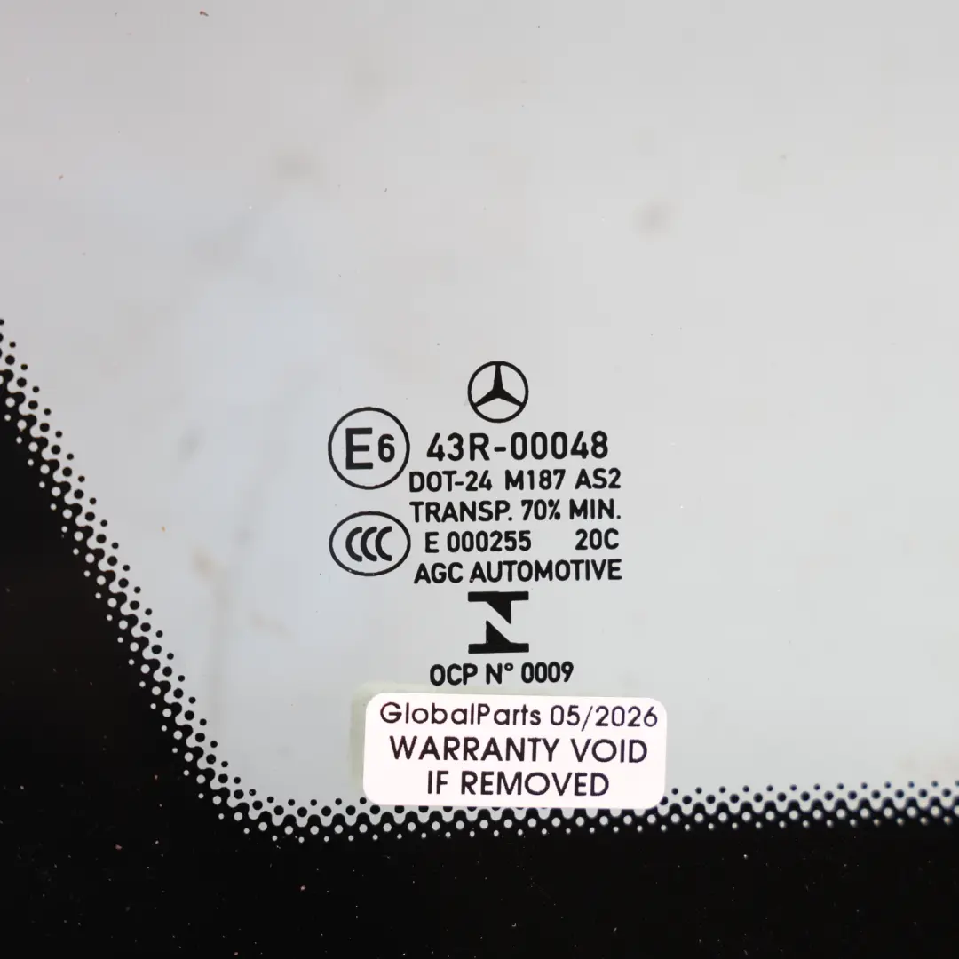 Mercedes S205 Estate Quarter Window Glass Glazing Rear Left N/S AS2 - SKU A2056702112 - Part number A2056702112