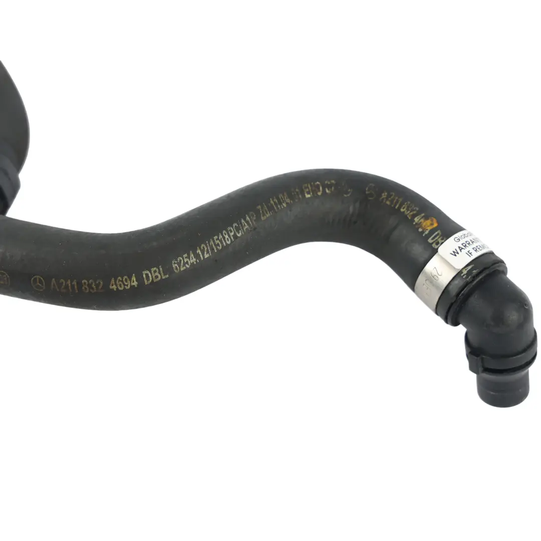 Radiator Water Coolant Cooling Hose Tube Line Pipe to Mercedes W211 with Part number A2118324694 Mercedes W211 Radiator Water Coolant Cooling Hose Tube Line Pipe - SKU A2118324694 - Part number A2118324694