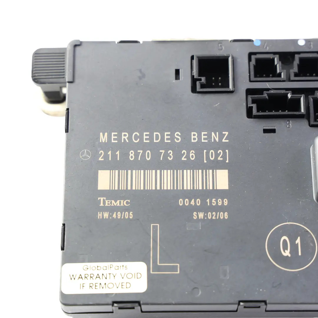 Mercedes W211 C219 Door Control Unit Module Front Left N/S - SKU A2118707326 - Part number A2118707326