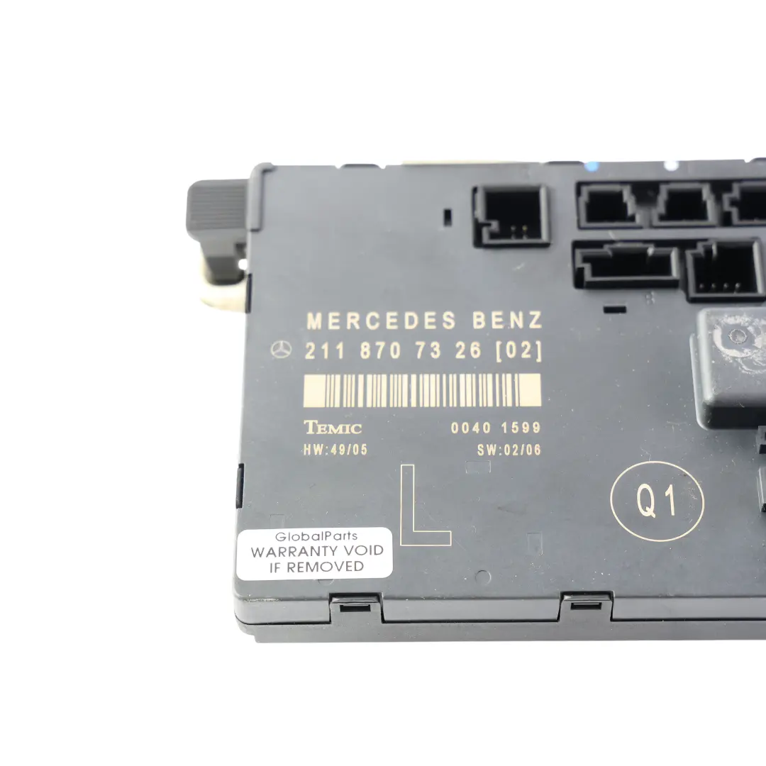 Mercedes W211 C219 Module Commande Porte Avant Gauche - SKU A2118707326 - Numéro de pièce A2118707326