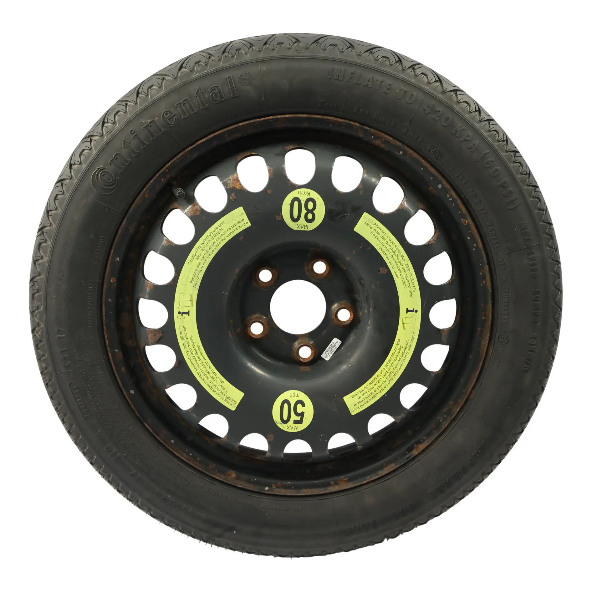 Mercedes W211 S211 W212 Compact Spare Wheel Steel R17 Tyre 155/70 A2194000002