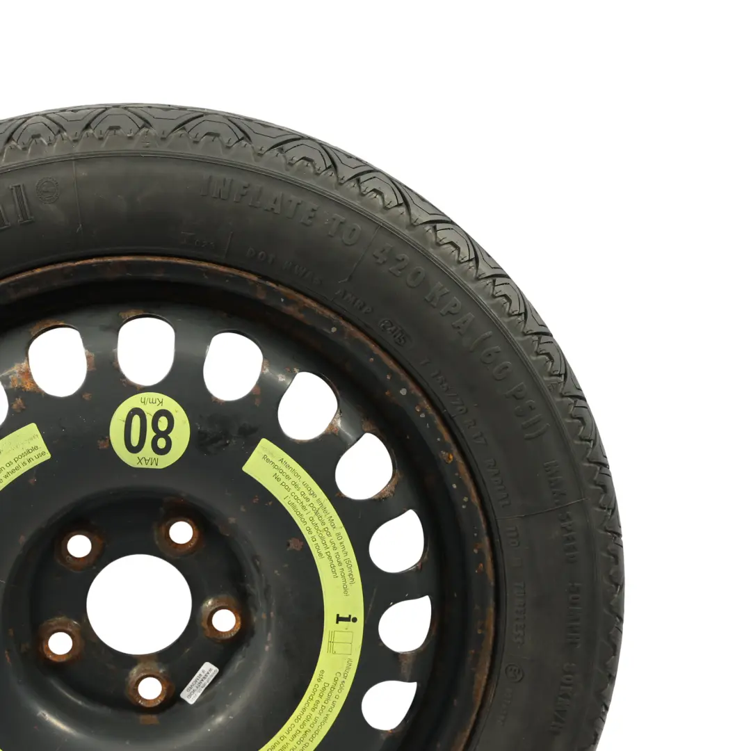 Notrad Felge Reserverad R17 Reifen 155/70 für Mercedes W211 S211 W212 mit Teilenummer A2194000002 Mercedes W211 S211 W212 Notrad Felge Reserverad R17 Reifen 155/70 - SKU A2194000002-1 - Teilenummer A2194000002