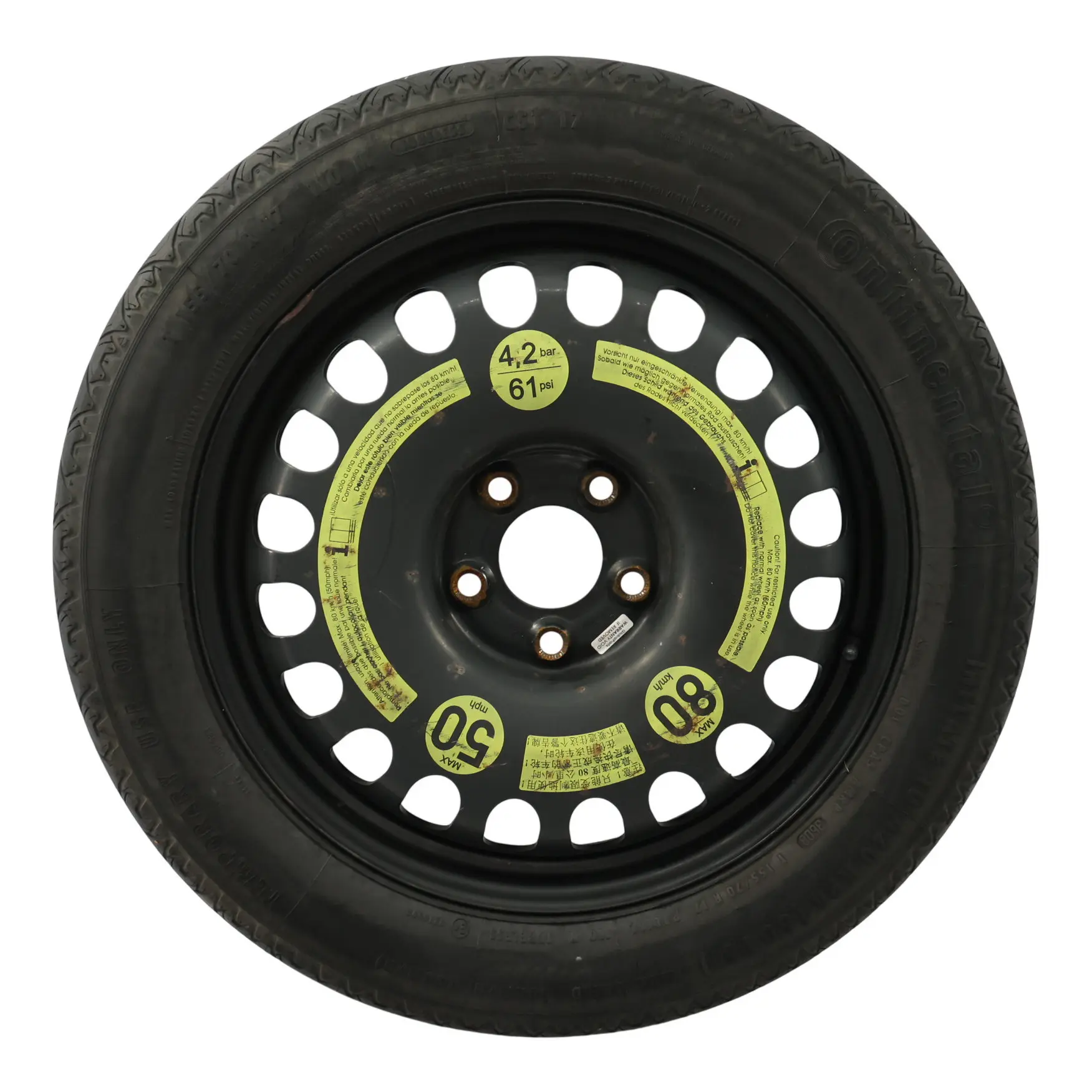 Mercedes W211 W212 C219 Roue Secours Acier ET:34 R17 Pneu 155/70 A2194000002