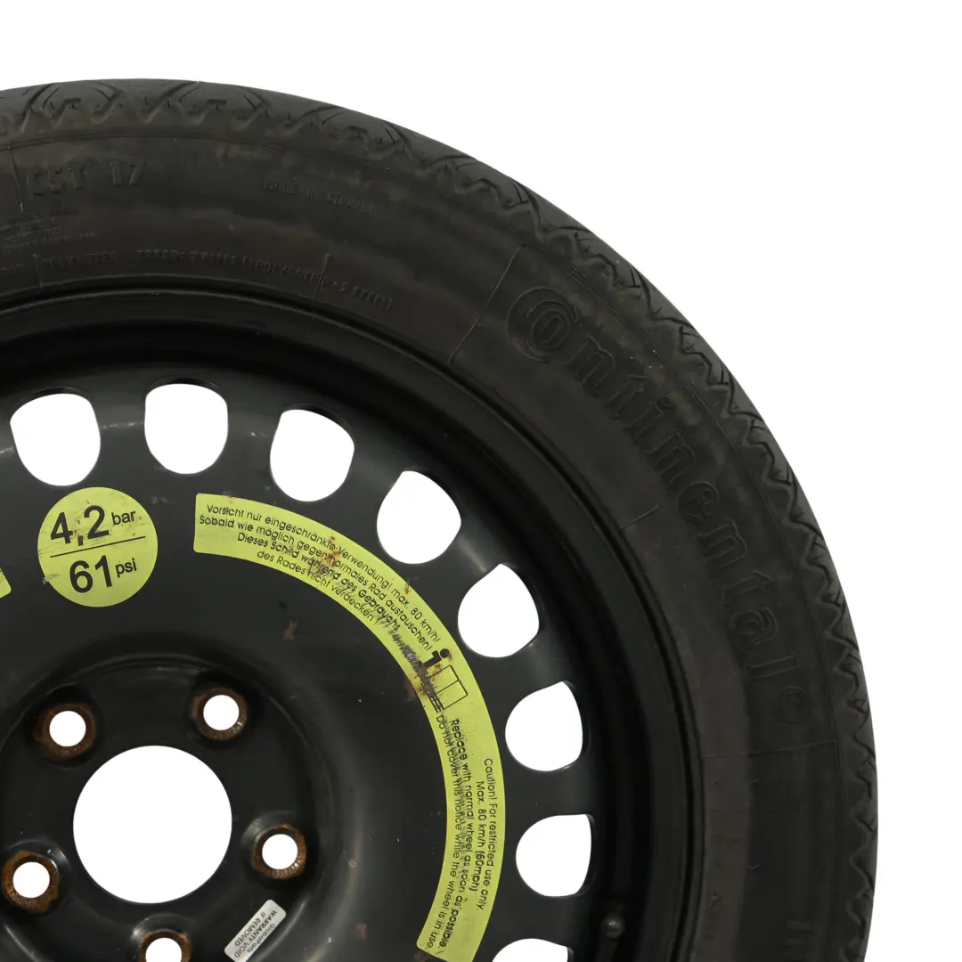 Reserverad Stahl ET:34 R17 Reifen 155/70 für Mercedes W211 W212 C219 mit Teilenummer A2194000002 Mercedes W211 W212 C219 Reserverad Stahl ET:34 R17 Reifen 155/70 - SKU A2194000002-4 - Teilenummer A2194000002