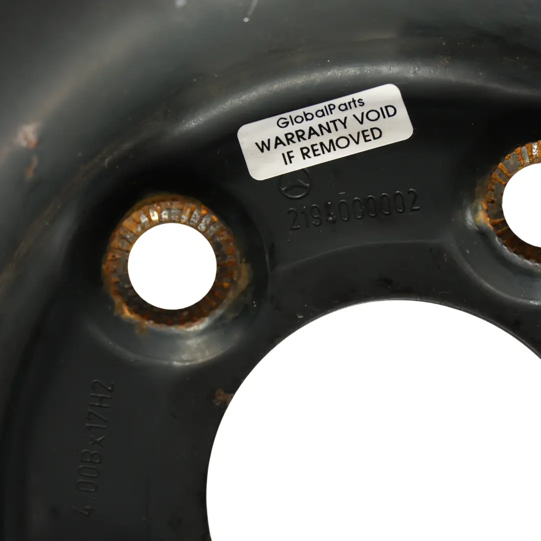 Spare Steel Wheel ET:34 R17 Tyre 155/70 to Mercedes W211 W212 C219 with Part number A2194000002 Mercedes W211 W212 C219 Spare Steel Wheel ET:34 R17 Tyre 155/70 - SKU A2194000002-4 - Part number A2194000002