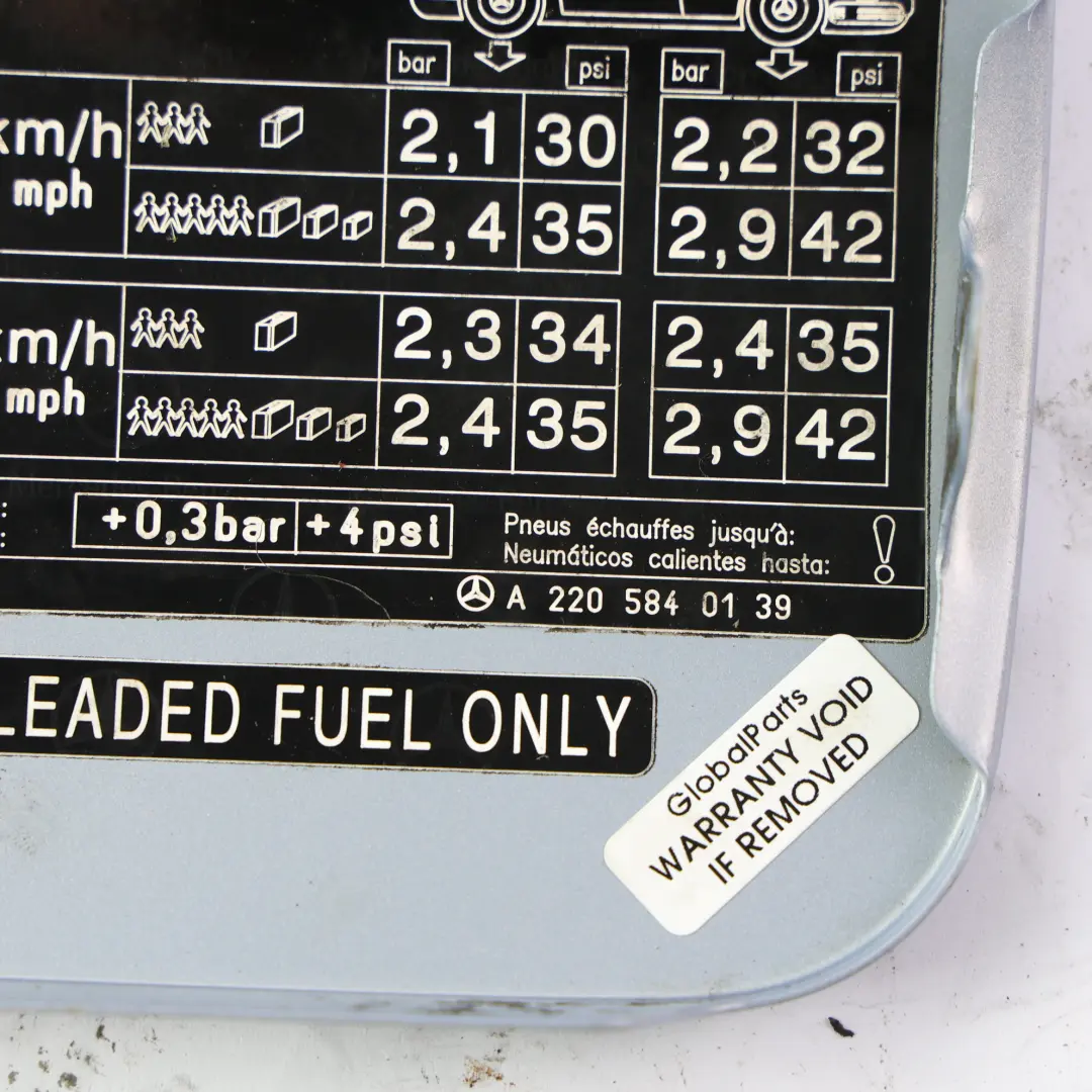 Mercedes W220 Tapa Combustible Cubierta Azul Calcedonita Metalizado 347 - SKU A2207500006-CHB - Número de pieza A2207500006