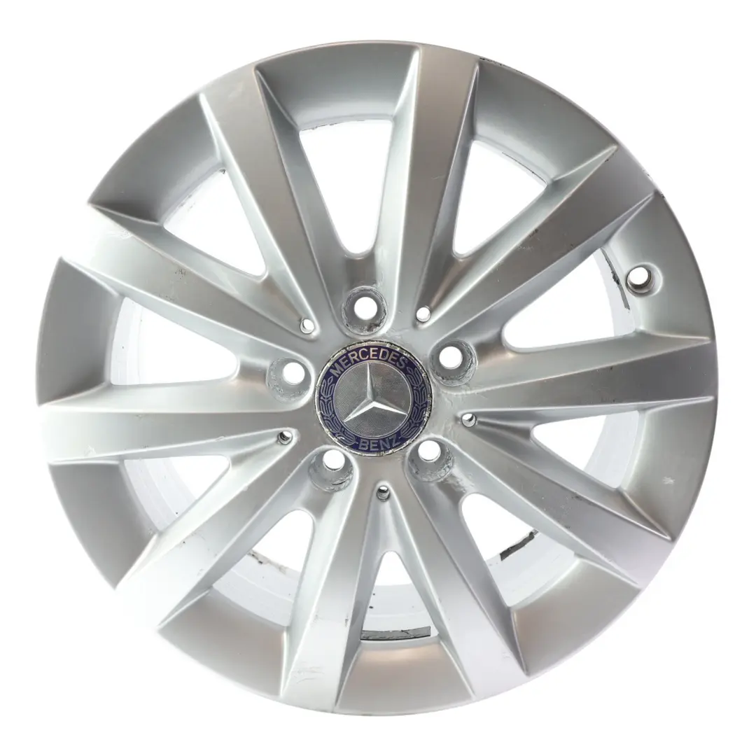 Rim Alloy Silver 10-Spoke 16" ET:49 6,5J to Mercedes W176 W246 Wheel with Part number A2464010500 Mercedes W176 W246 Wheel Rim Alloy Silver 10-Spoke 16" ET:49 6,5J - SKU A2464010500-1 - Part number A2464010500