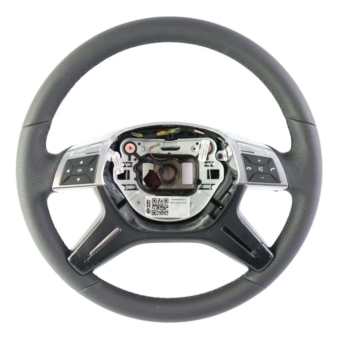 Mercedes W204 NEW Black Leather Steering Wheel Multifunction - SKU A2464605203-2 - Part number A2464605203