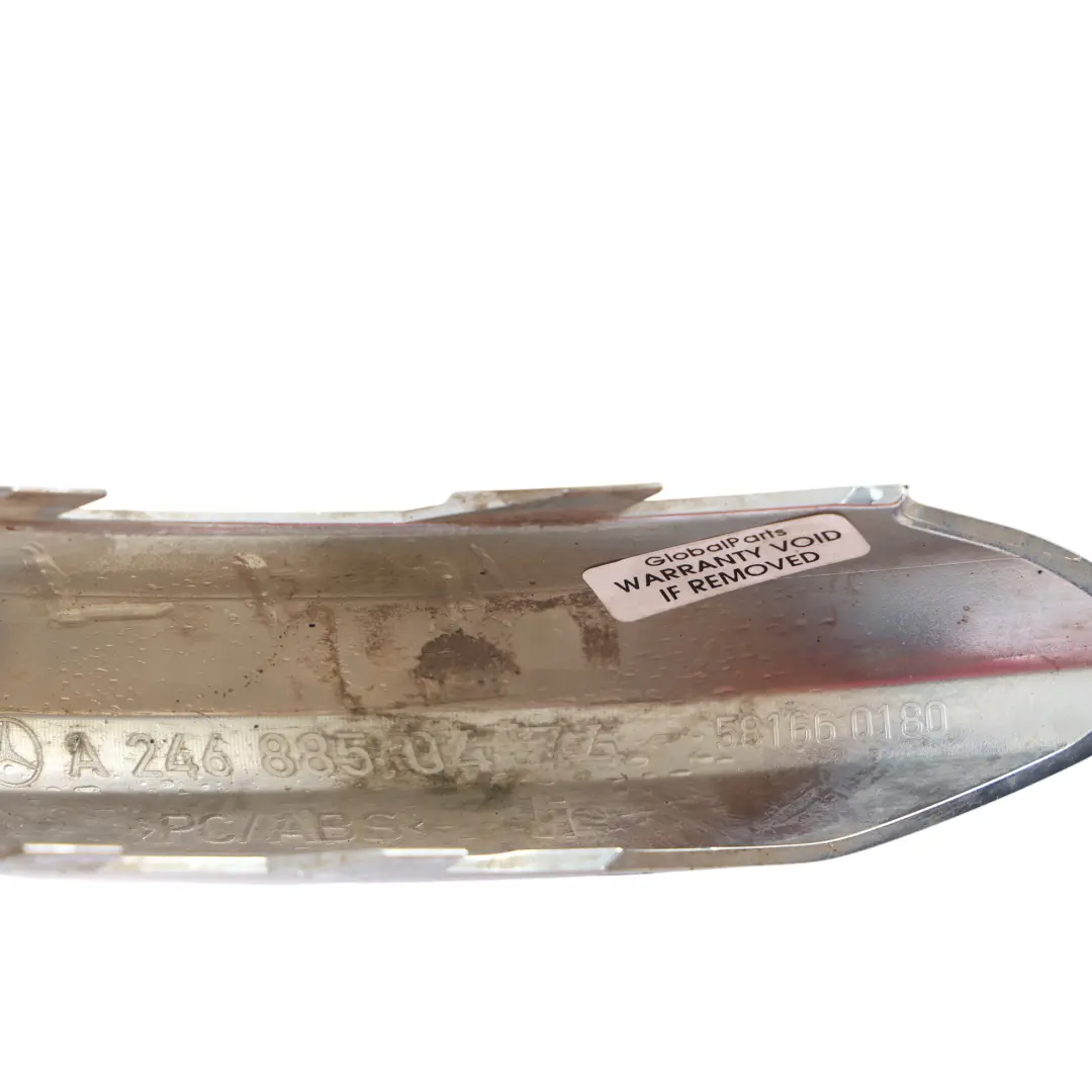 Mercedes W246 Moldura Luz Parachoques Delantero Izquierdo Cromado - SKU A2468850474 - Número de pieza A2468850474