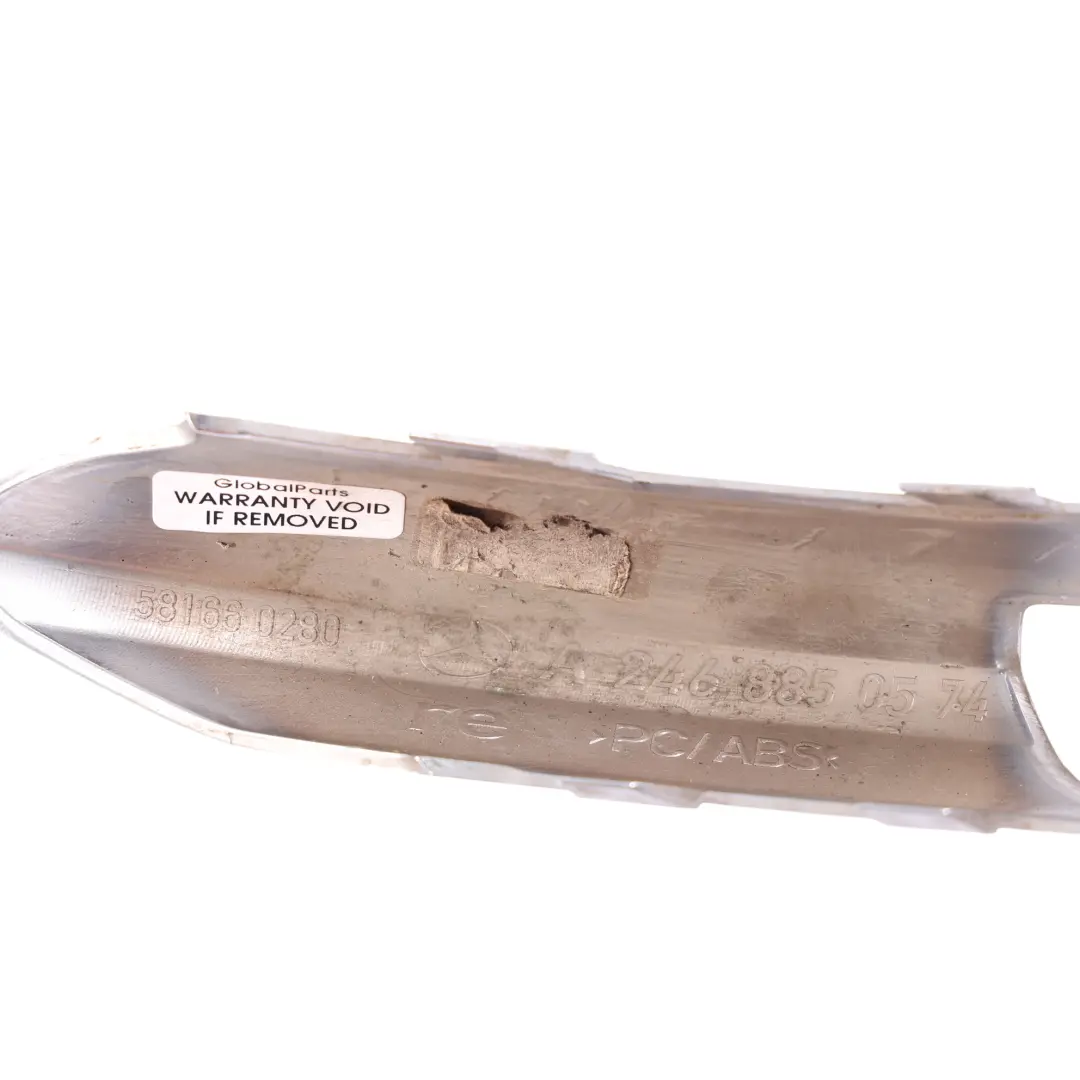 Front Bumper Running Light Trim Panel Right O/S Chrome to Mercedes W246 with Part number A2468850574 Mercedes W246 Front Bumper Running Light Trim Panel Right O/S Chrome - SKU A2468850574 - Part number A2468850574