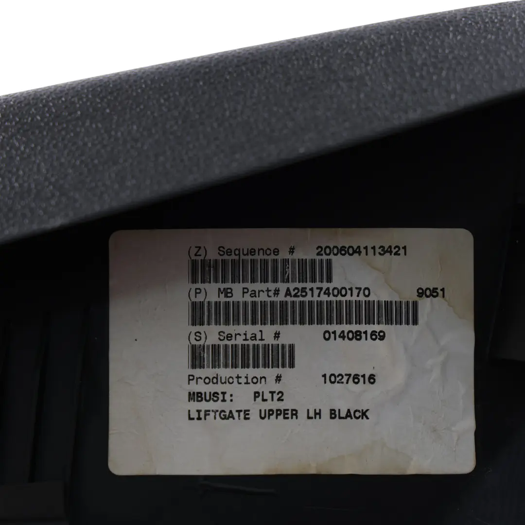 Boot Trunk Lid Cover Trim Upper Left N/S Black A2517400170 to Mercedes W251 with Part number A2517400300 Mercedes W251 Boot Trunk Lid Cover Trim Upper Left N/S Black A2517400170 - SKU A2517400300 - Part number A2517400300
