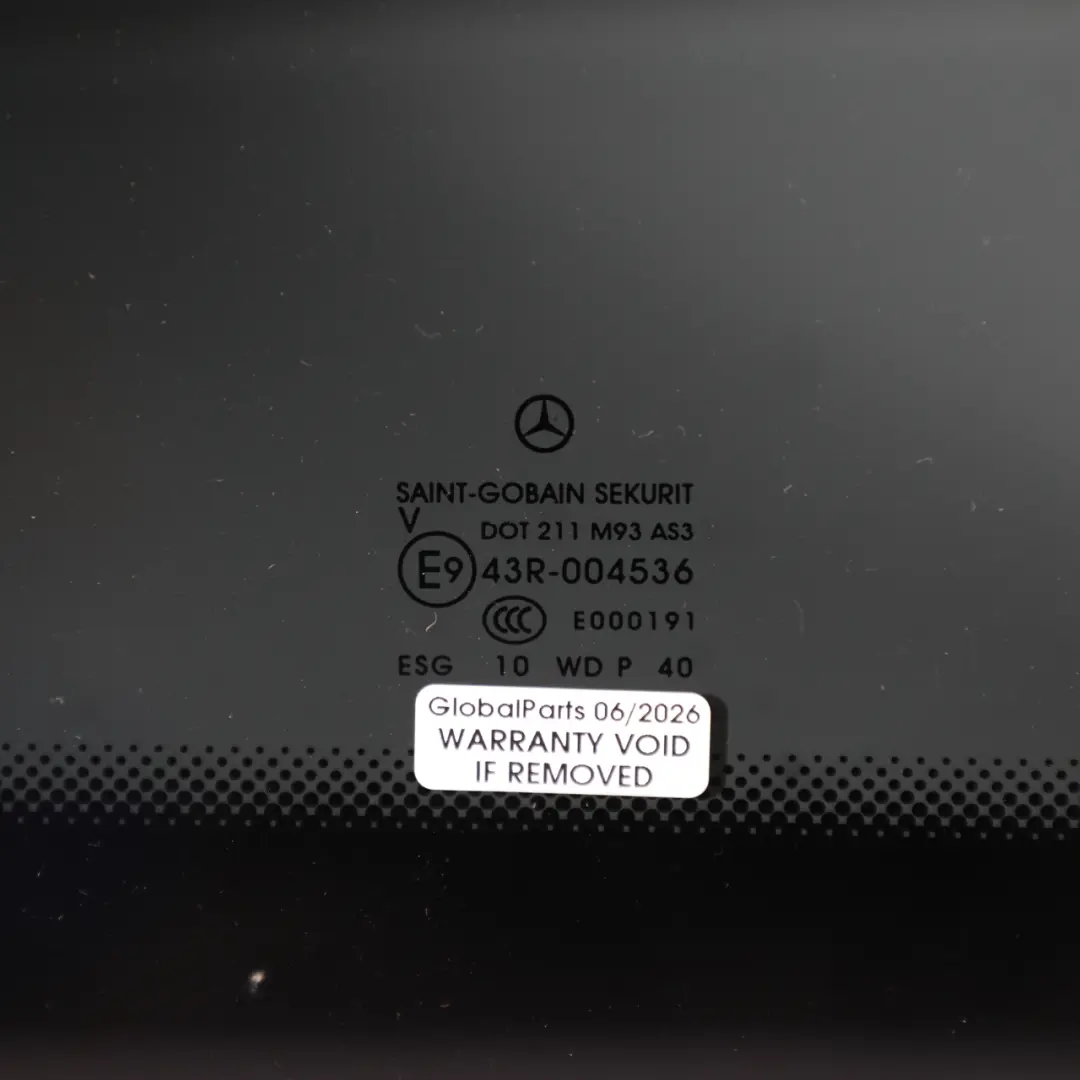 Mercedes Vito Viano W639 Rear Quarter Side Window Left N/S Tinted Glass AS3 - SKU A6396721013-1 - Part number A6396721013