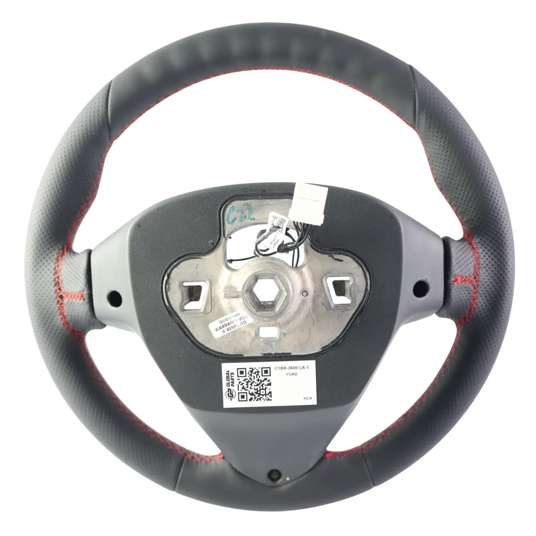 Steering Wheel NEW Black Leather Red Threads to Ford Fiesta Mk7 ST with Part number C1BB-3600-LA Ford Fiesta Mk7 ST Steering Wheel NEW Black Leather Red Threads - SKU C1BB-3600-LA-1 - Part number C1BB-3600-LA