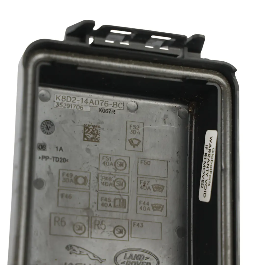 Fuse Relay Box Cover Lid Panel to Land Range Rover Sport L320 with Part number K8D2-14A076-BC Land Range Rover Sport L320 Fuse Relay Box Cover Lid Panel - SKU K8D2-14A076-BC - Part number K8D2-14A076-BC