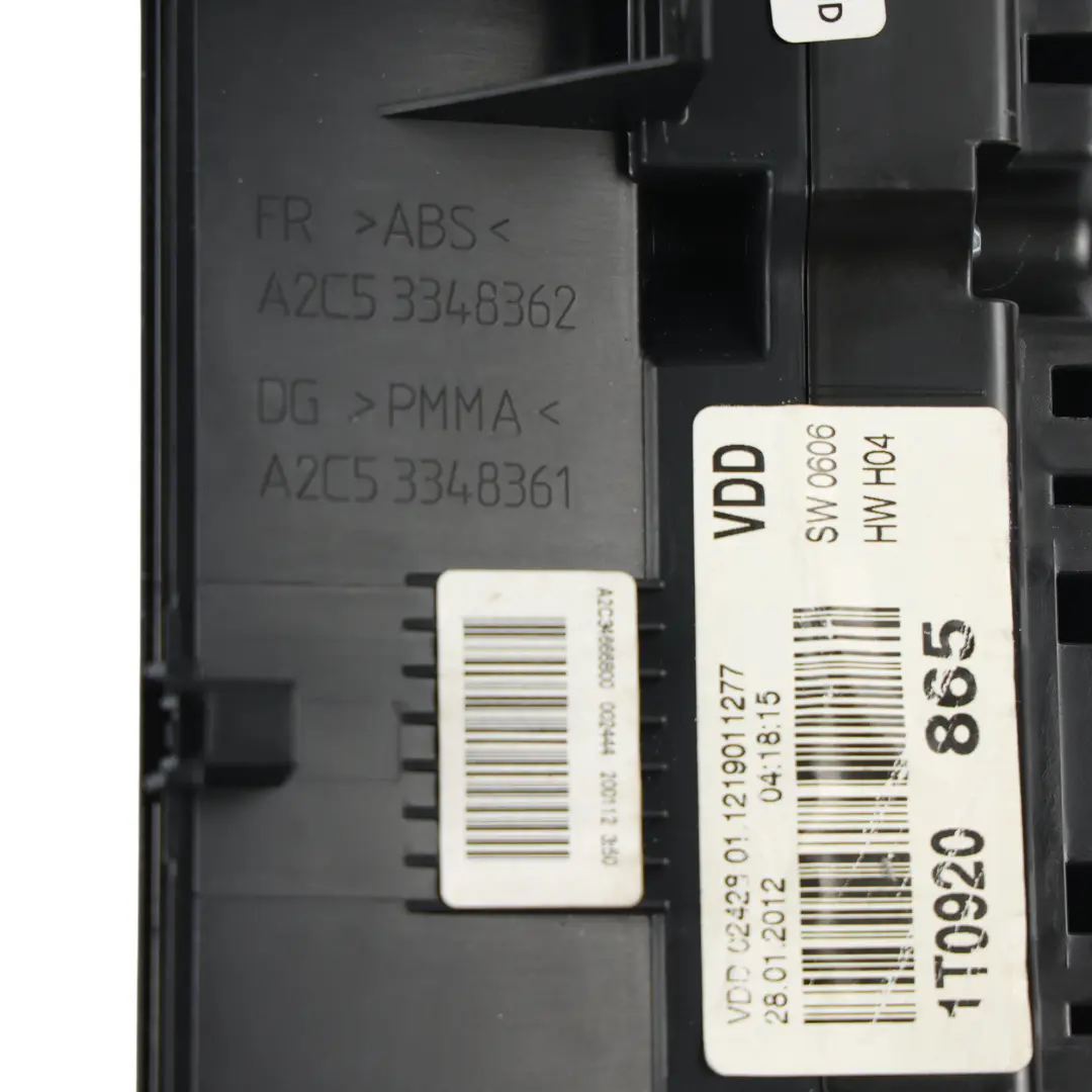 Kombiinstrument Tacho Benzin Automatik für Volkswagen Touran 1T mit Teilenummer 1T0920865 Volkswagen Touran 1T Kombiinstrument Tacho Benzin Automatik - SKU LHD-1T0920865 - Teilenummer 1T0920865