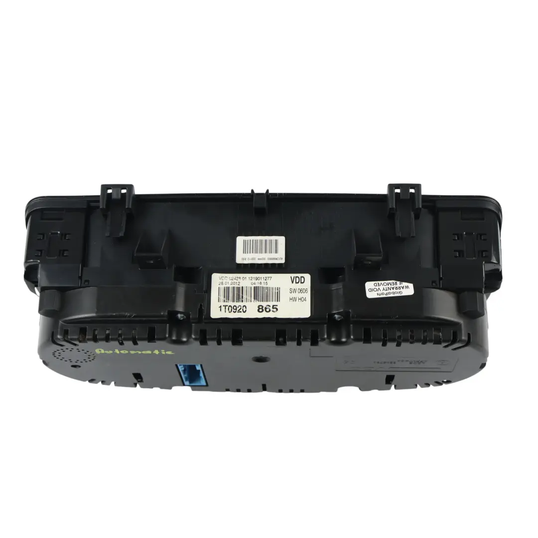 Volkswagen Touran 1T Compteur de Vitesse Essence Automatique - SKU LHD-1T0920865 - Numéro de pièce 1T0920865