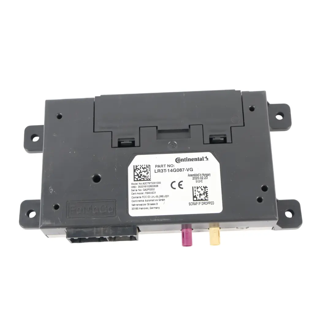 Ford Transit MK8 Ranger MK3 Módulo Unidad Control Telemática - SKU LR3T-14G087-VG - Número de pieza LR3T-14G087-VG