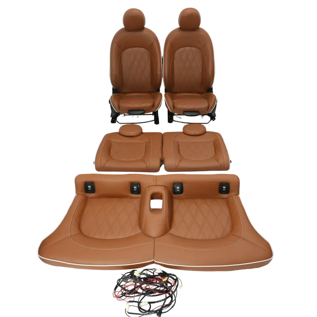 Mini F57 Banquette Sièges Sport Chauffants Cuir Chester Malt Marron SET - SKU MINI-F57-SEATS-SET-MALT-BROWN-NYMJ - Numéro de pièce MINI-F57-SEATS-SET-MALT-BROWN-NYMJ