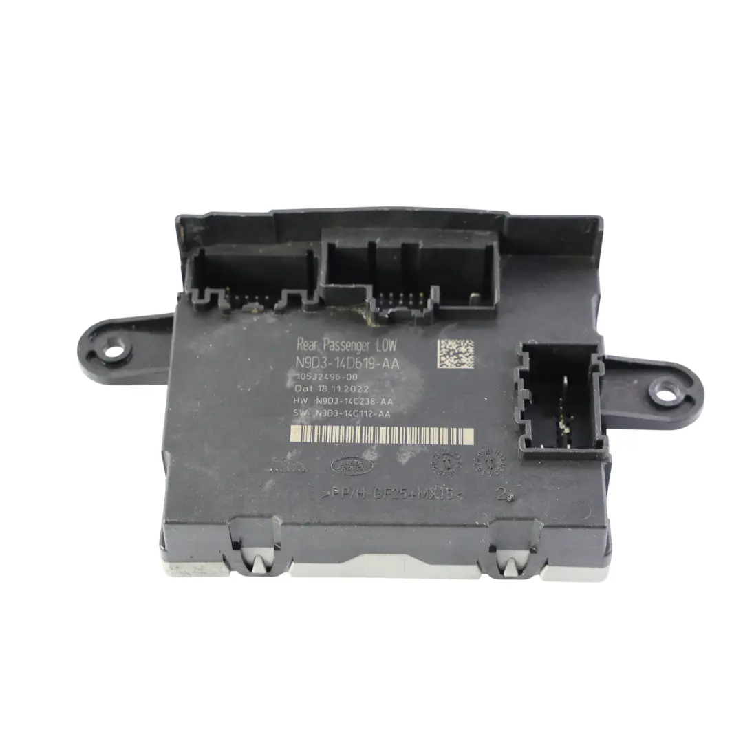 Módulo Control Puerta Trasera Izq para Range Rover Velar L560 con número de pieza N9D3-14D619-AA Range Rover Velar L560 Módulo Control Puerta Trasera Izq - SKU N9D3-14D619-AA - Número de pieza N9D3-14D619-AA